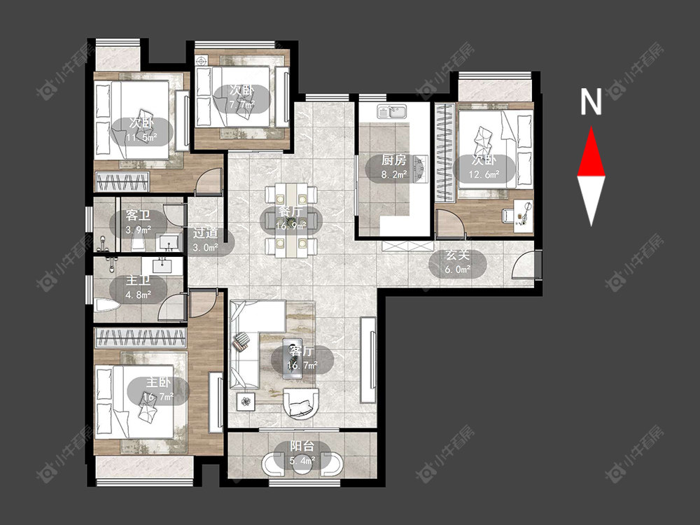 常州万达中央华城在售二手房源户型图_小牛看房