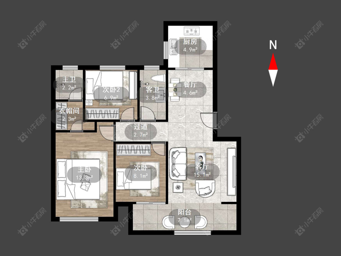 常州光樾华庭在售二手房源户型图_小牛看房