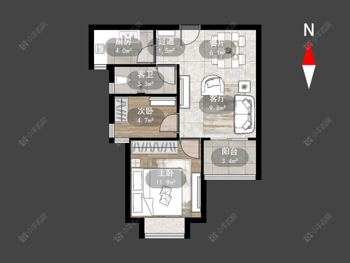 常州香江庭院在售二手房源户型图_小牛看房