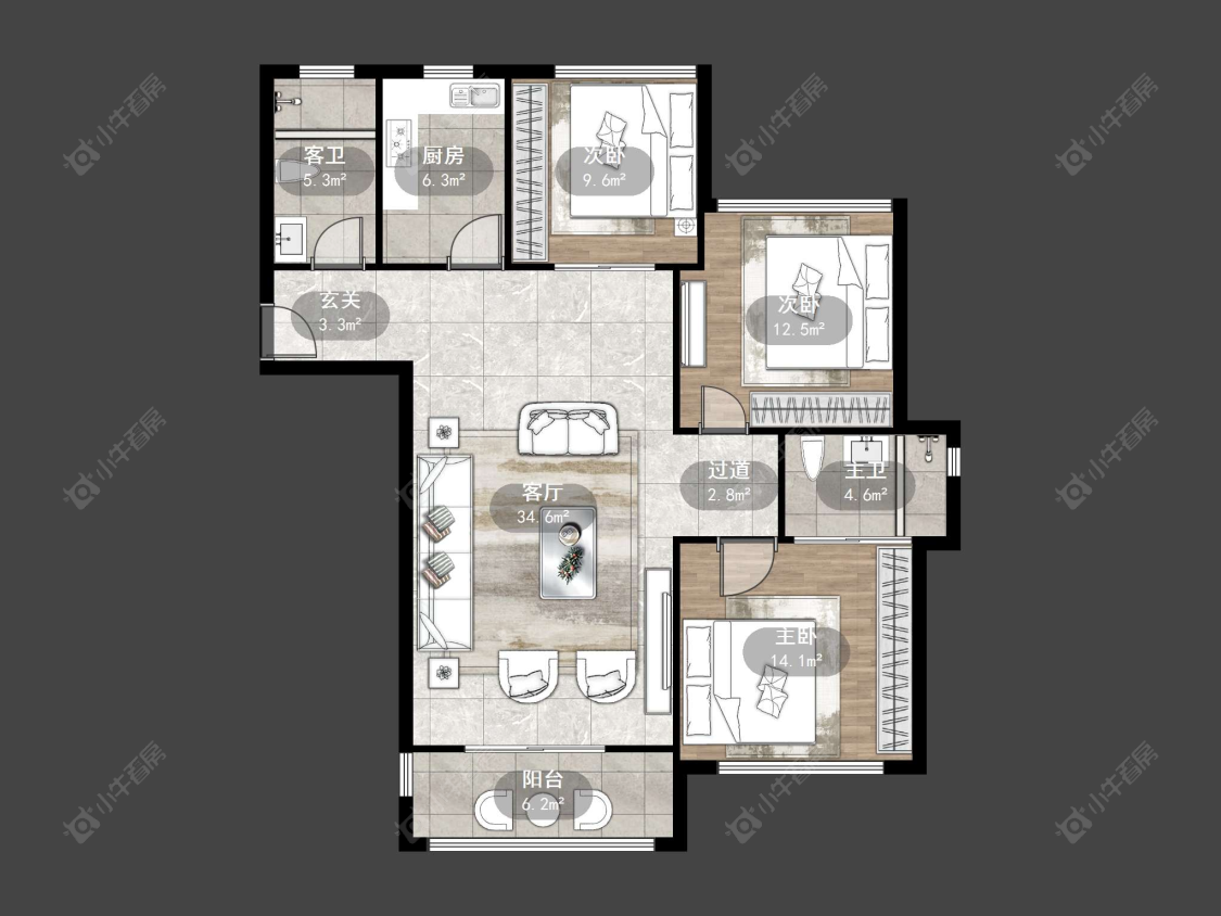 丹阳天波城在售二手房源户型图_小牛看房