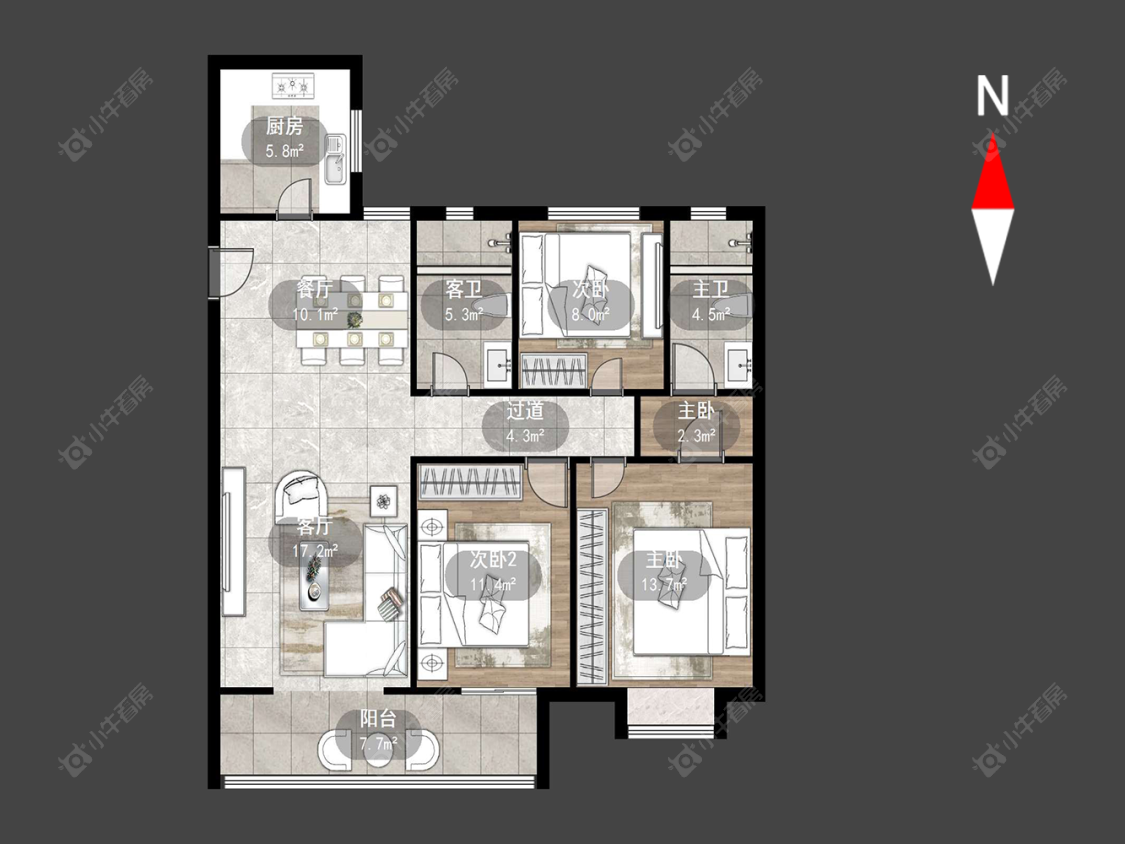 中海龙城花园西区房源户型图 常州中海龙城花园西区在售二手房源户型图_小牛看房