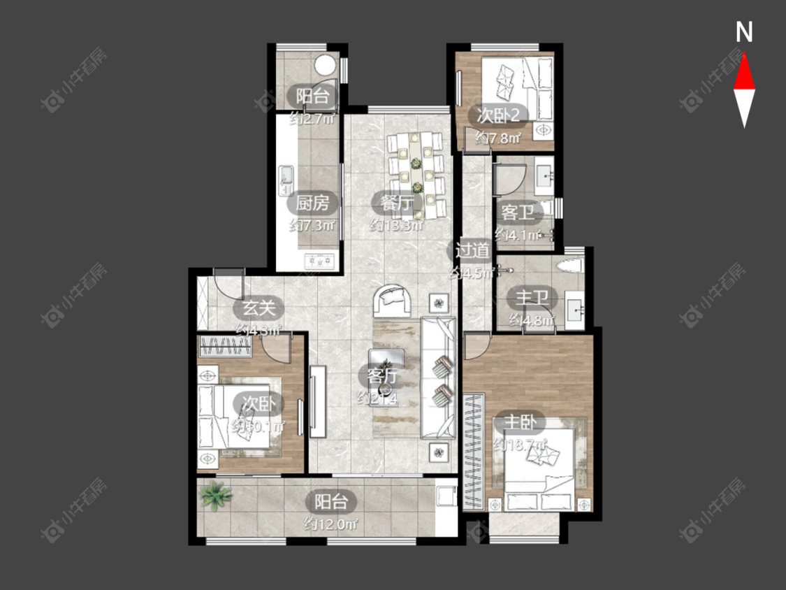 常州常发珑玥在售二手房源户型图_小牛看房