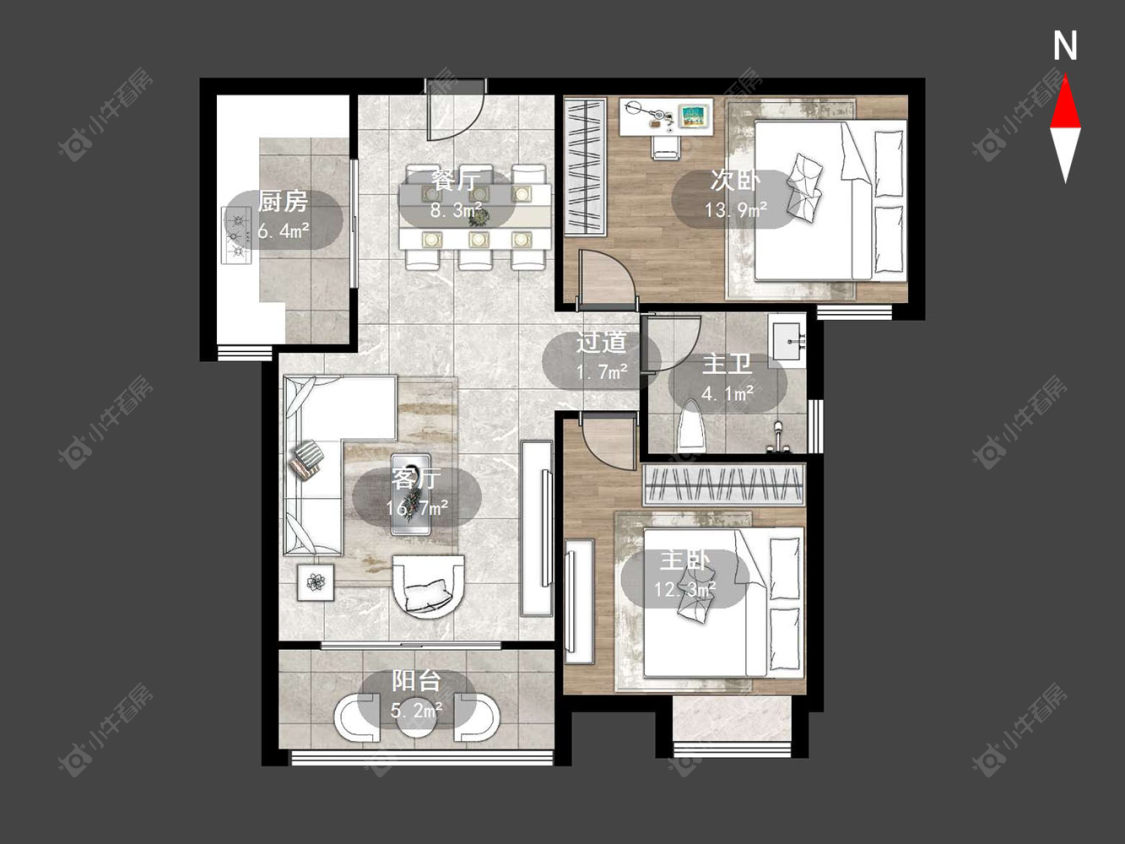 常州宝龙国际花园一期在售二手房源户型图_小牛看房