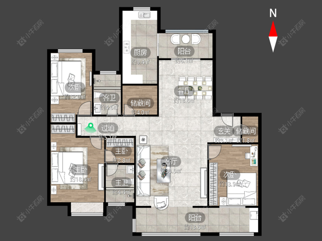 常州金玉华府在售二手房源户型图_小牛看房