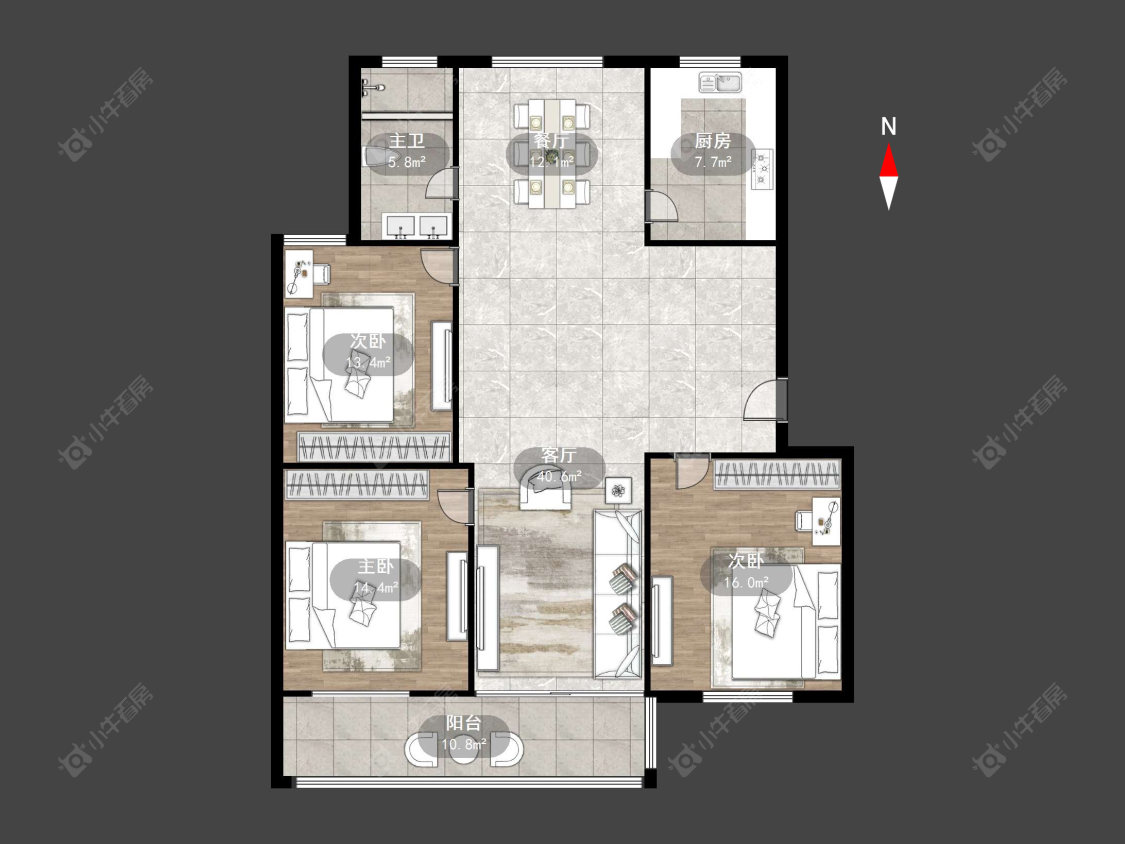 常州金沙花园在售二手房源户型图_小牛看房