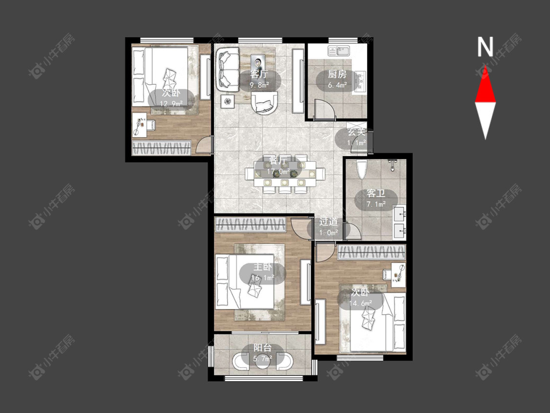 常州藻江花园一期在售二手房源户型图_小牛看房