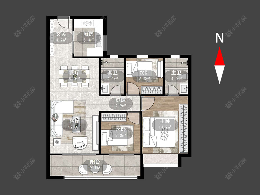 常州碧桂园都市森林在售二手房源户型图_小牛看房