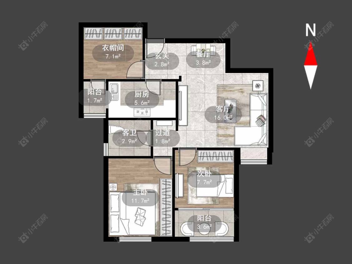 常州摩尔上品在售二手房源户型图_小牛看房
