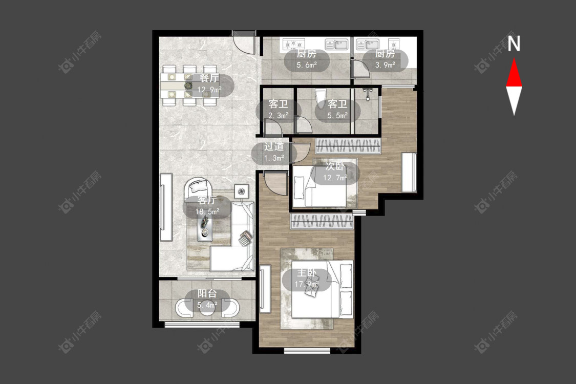星河国际五区房源户型图 常州星河国际五区在售二手房源户型图_小牛看房