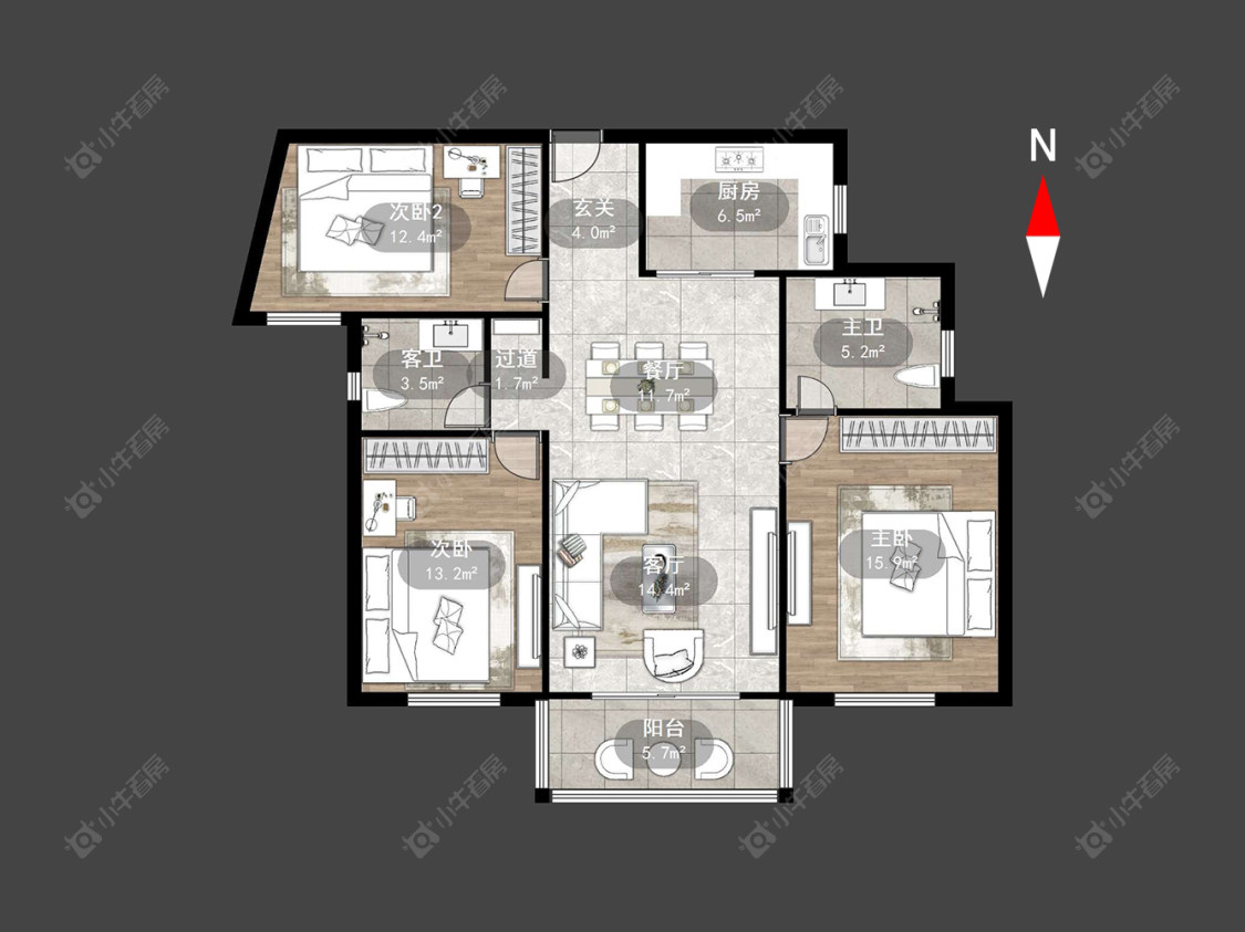常州银河湾星苑在售二手房源户型图_小牛看房