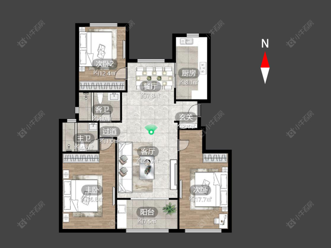 绿地世纪城三期房源户型图 常州绿地世纪城三期在售二手房源户型图_小牛看房