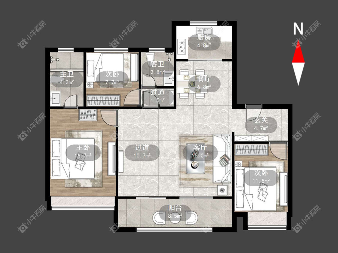 常州邹新花园D区在租房源户型图_小牛看房