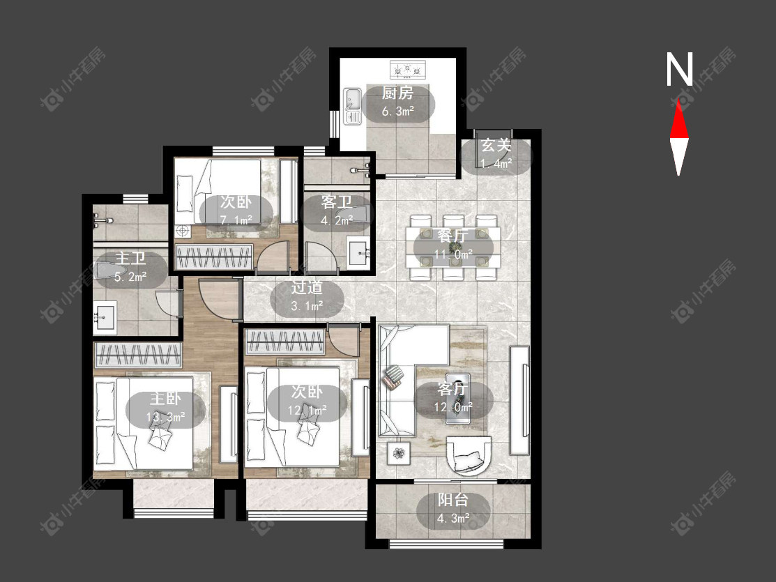 华润幸福里房源户型图 常州华润幸福里在售二手房源户型图_小牛看房
