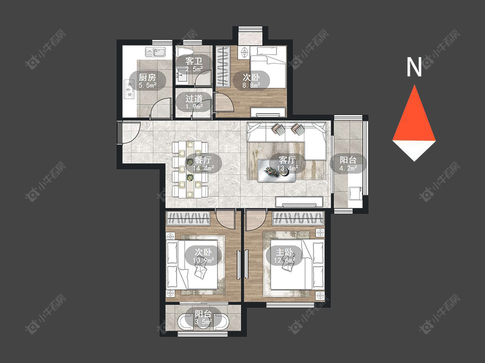 常州御水华庭一期在售二手房源户型图_小牛看房