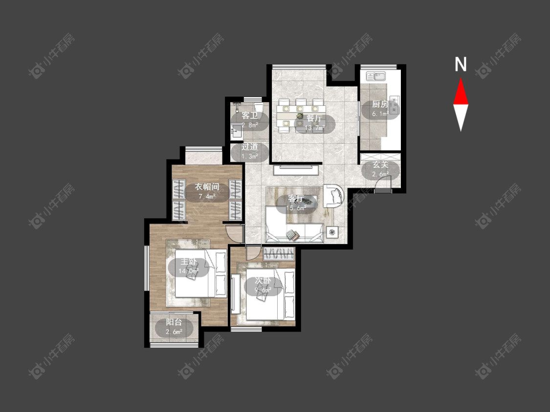 常州尚郡公寓在售二手房源户型图_小牛看房