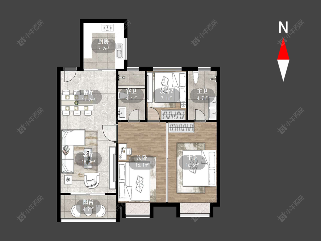常州尚枫澜湾在售二手房源户型图_小牛看房