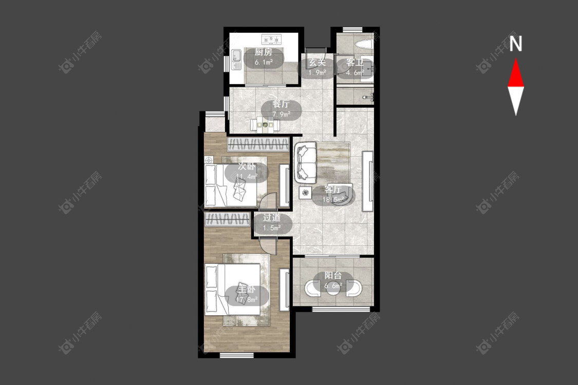 绿地香颂花园房源户型图 常州绿地香颂花园在售二手房源户型图_小牛看房