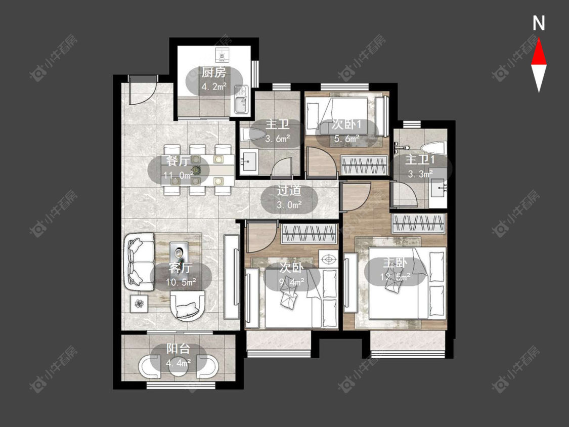 常州桃李东方在售二手房源户型图_小牛看房