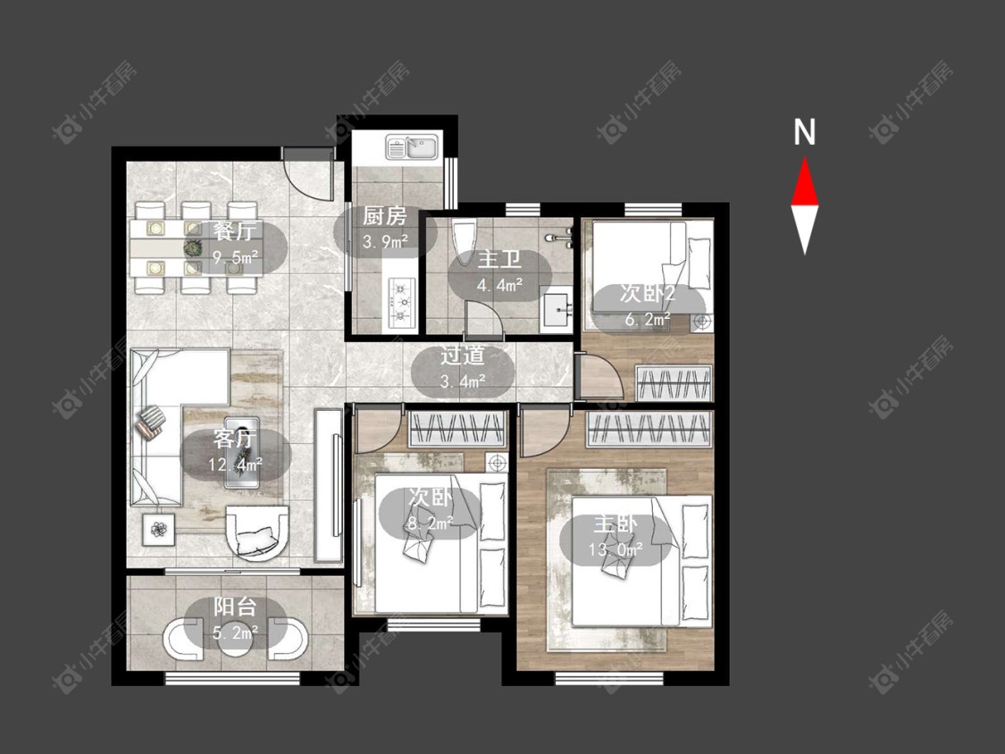绿地世纪城三期房源户型图 常州绿地世纪城三期在售二手房源户型图_小牛看房