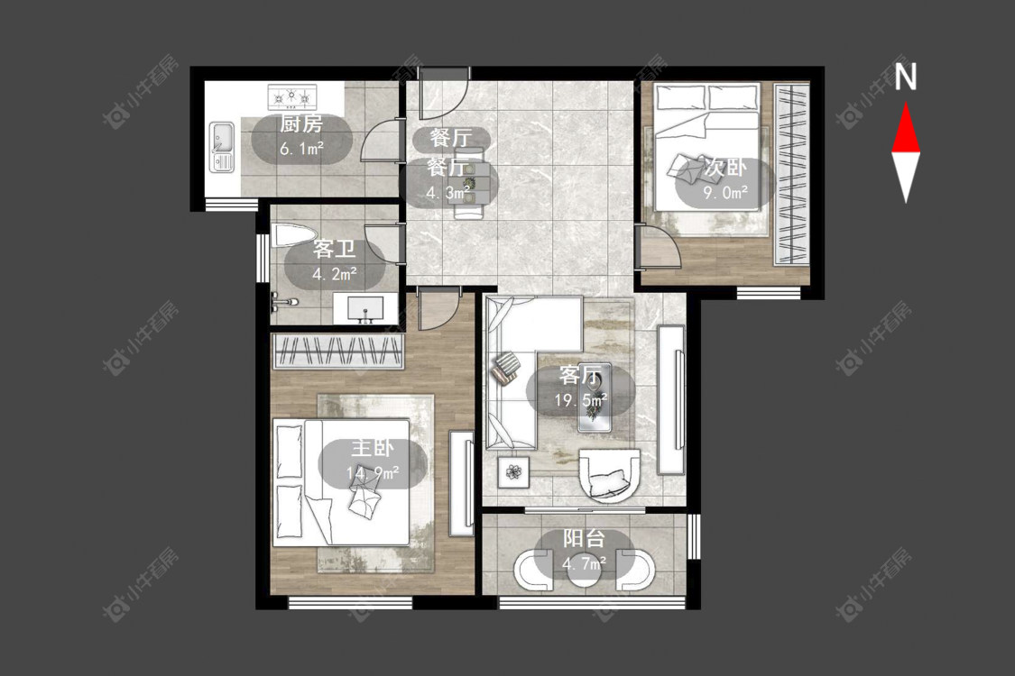 新城南都美域房源户型图 常州新城南都美域在售二手房源户型图_小牛看房