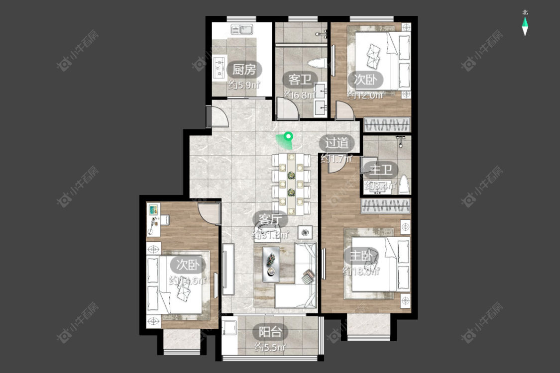 常州浦北公寓在售二手房源户型图_小牛看房