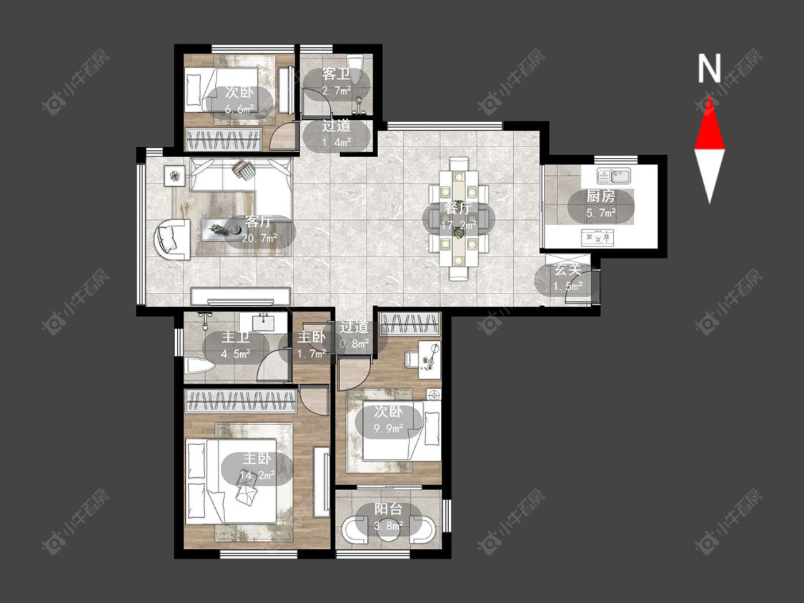 莱蒙城铂晶房源户型图 常州莱蒙城铂晶在售二手房源户型图_小牛看房