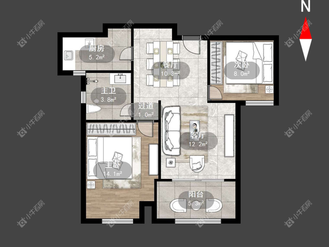 常州香溢紫郡二期在租房源户型图_小牛看房