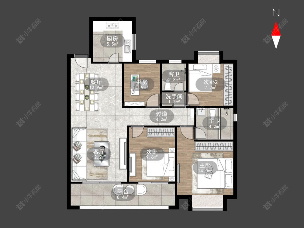 常州美的江山樾在租房源户型图_小牛看房