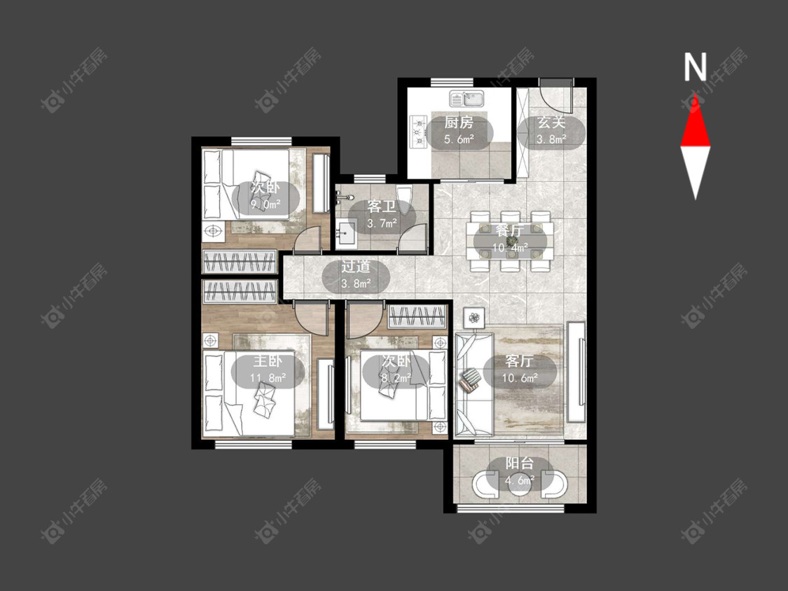 常州梅亭佳园在售二手房源户型图_小牛看房