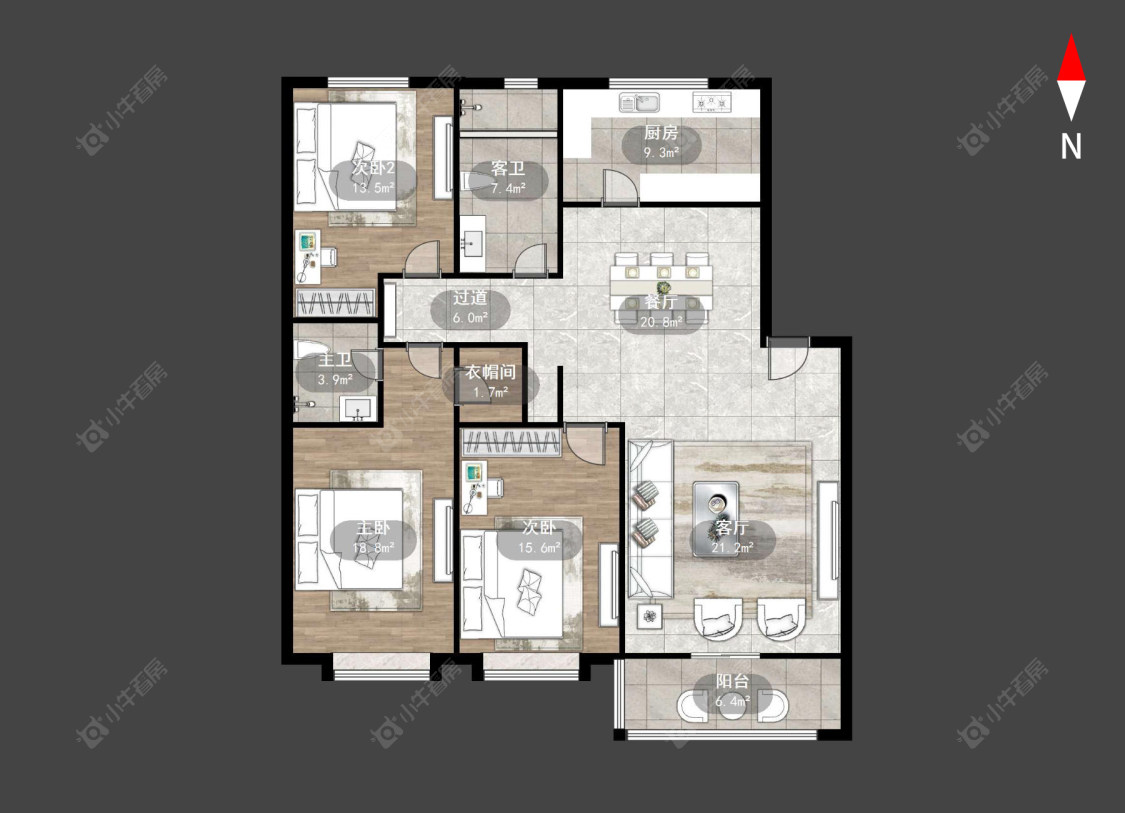 常州浦北公寓在售二手房源户型图_小牛看房