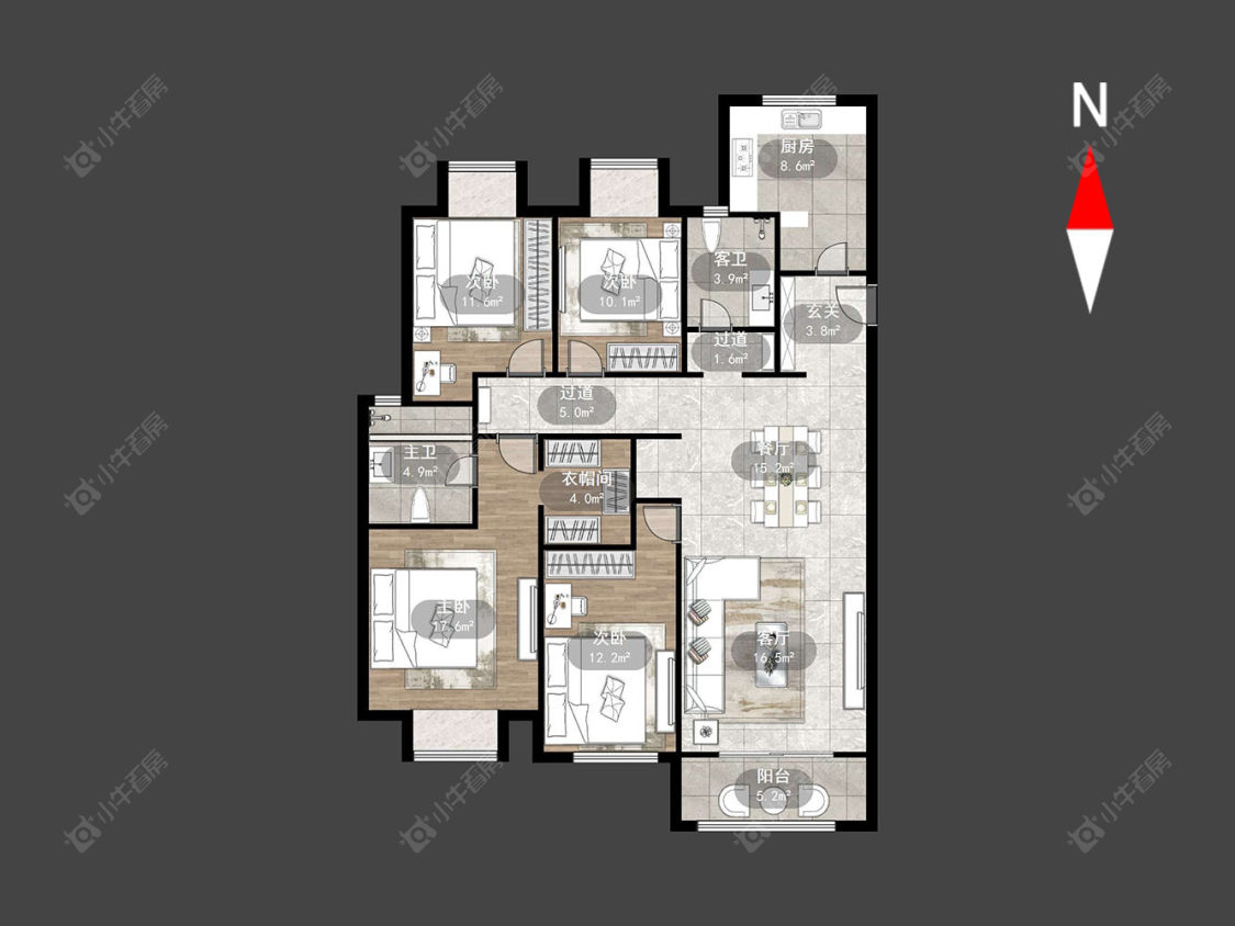 常州龙湖香醍时光在售二手房源户型图_小牛看房