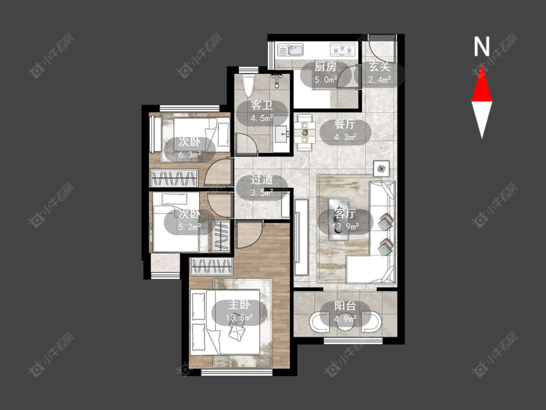 路劲城一期房源户型图 常州路劲城一期在售二手房源户型图_小牛看房
