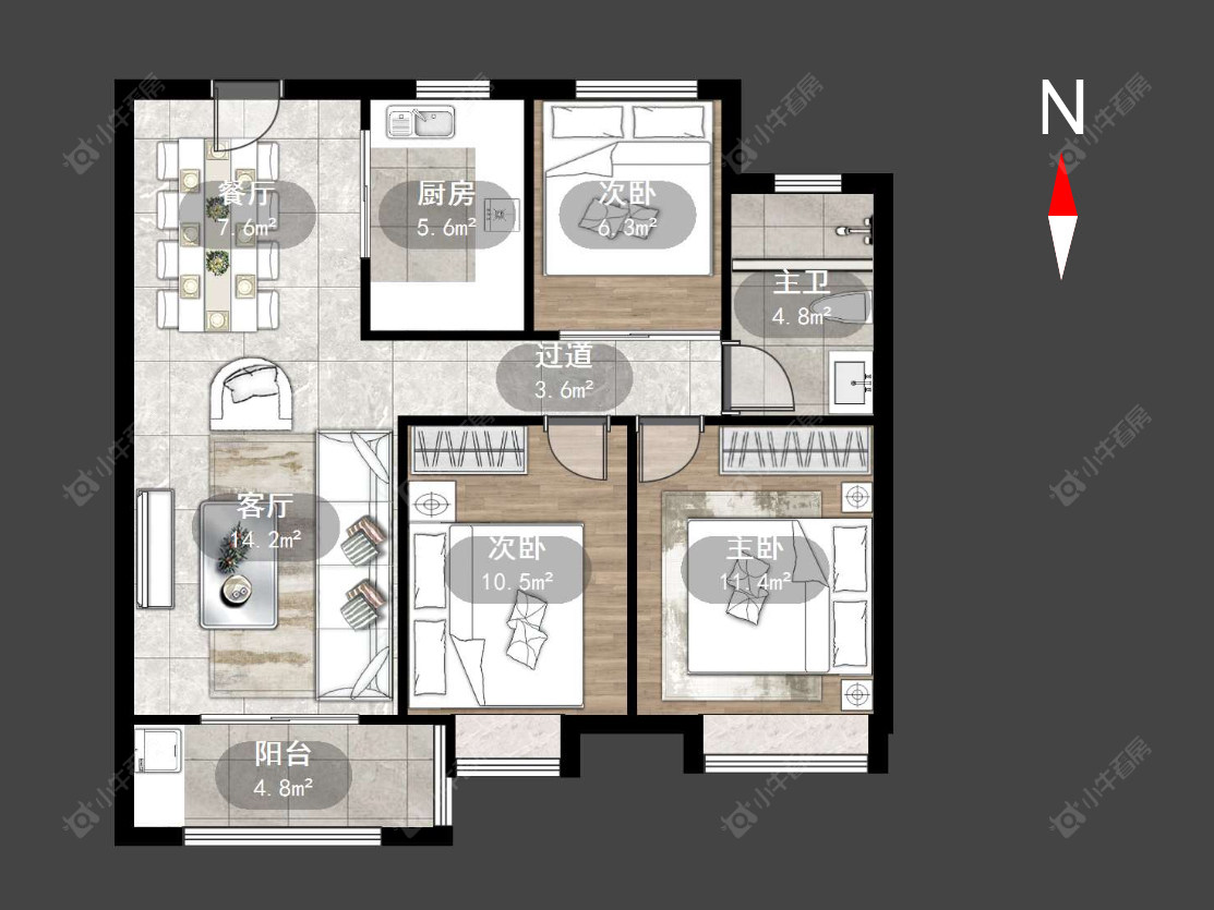 常州华润国际五期在售二手房源户型图_小牛看房