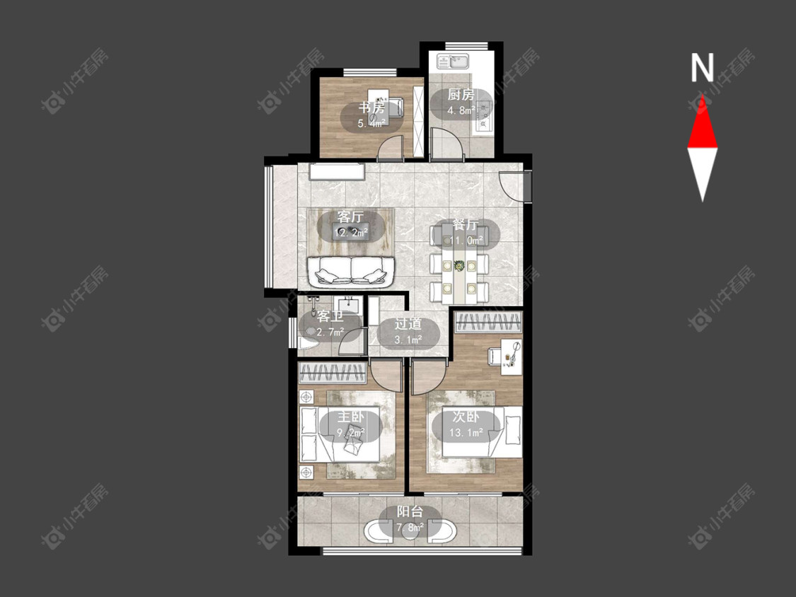 常州万科四季都会在售二手房源户型图_小牛看房