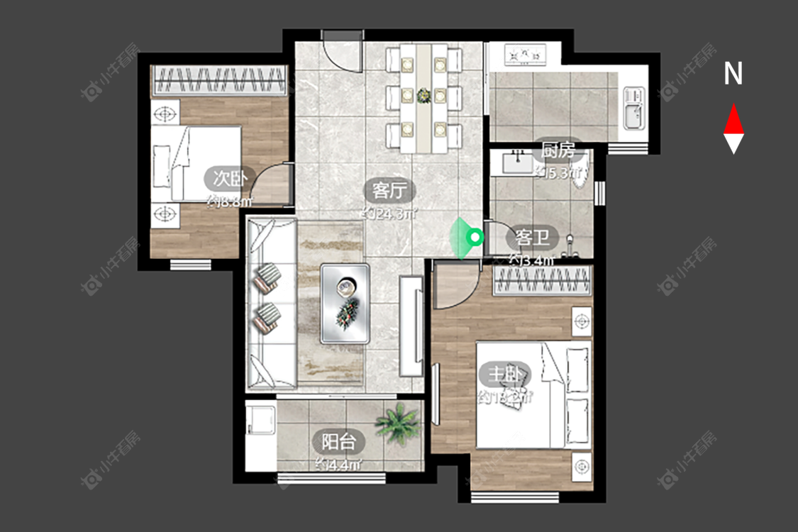 常州新城域一期在售二手房源户型图_小牛看房