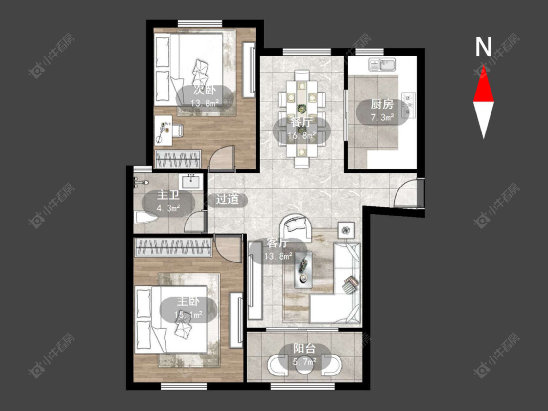 常州清水湾花园三期在售二手房源户型图_小牛看房