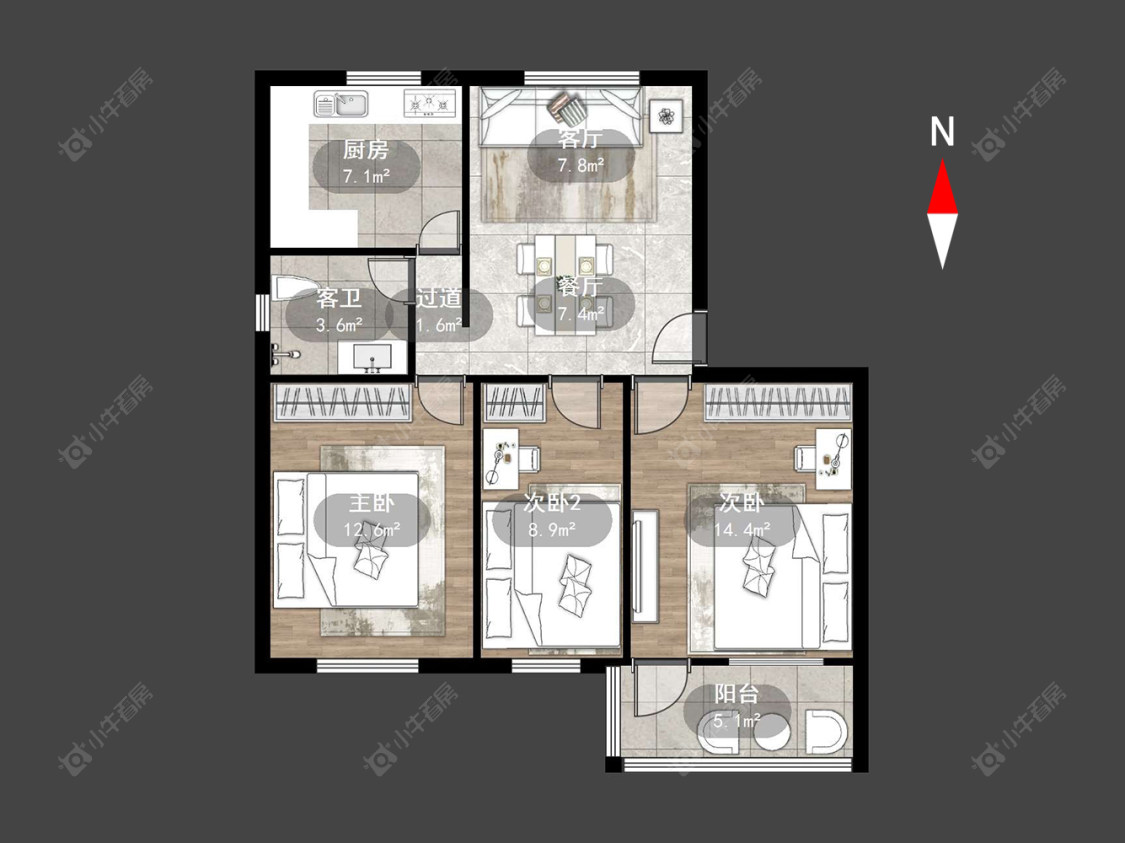 常州红梅西村在售二手房源户型图_小牛看房