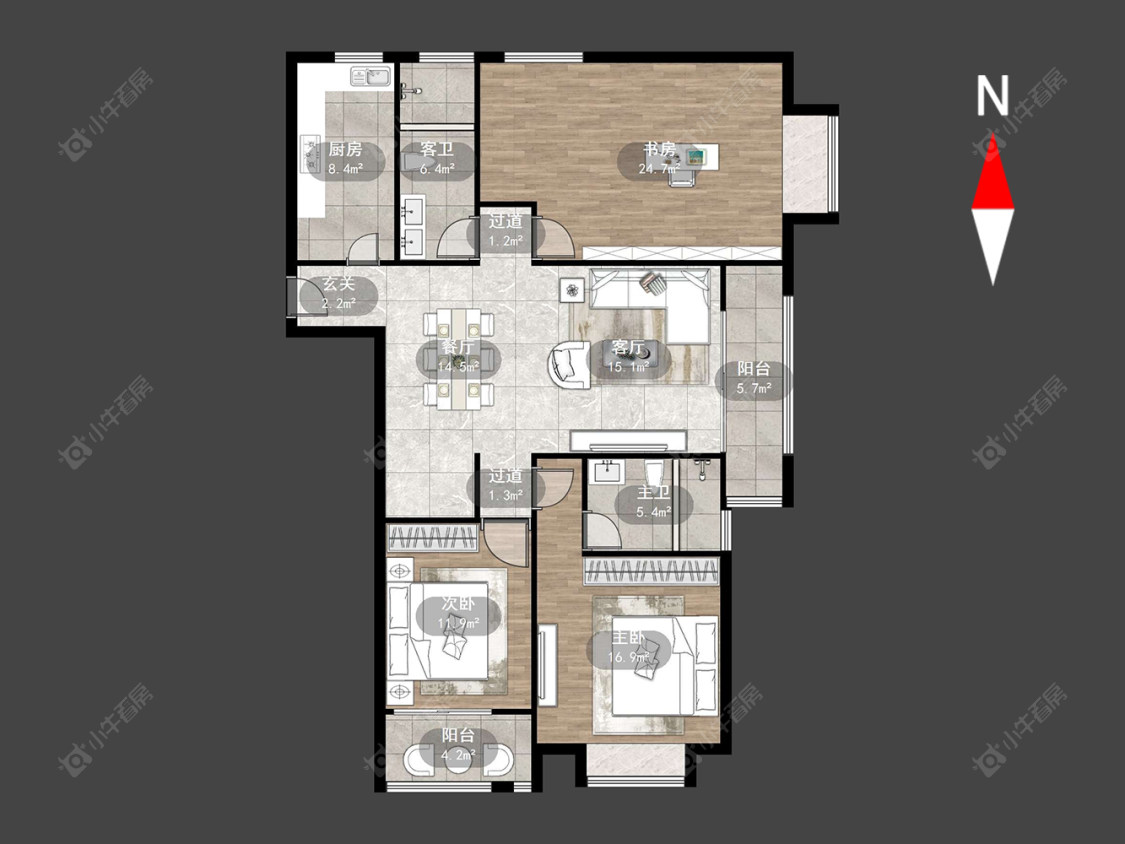 常州龙湖龙誉城三期在售二手房源户型图_小牛看房