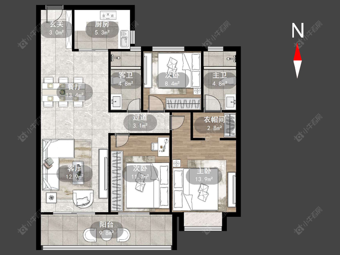 常州银河湾明苑三期在售二手房源户型图_小牛看房