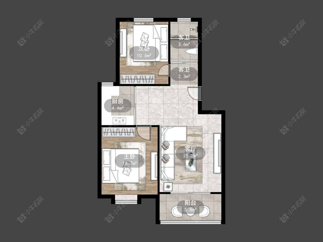 丹阳嘉荟新城中苑在售二手房源户型图_小牛看房