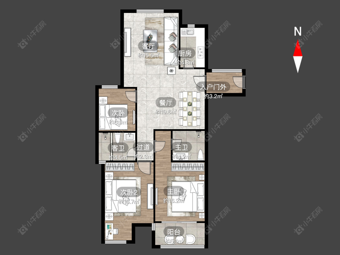 常州九洲花园二期在售二手房源户型图_小牛看房