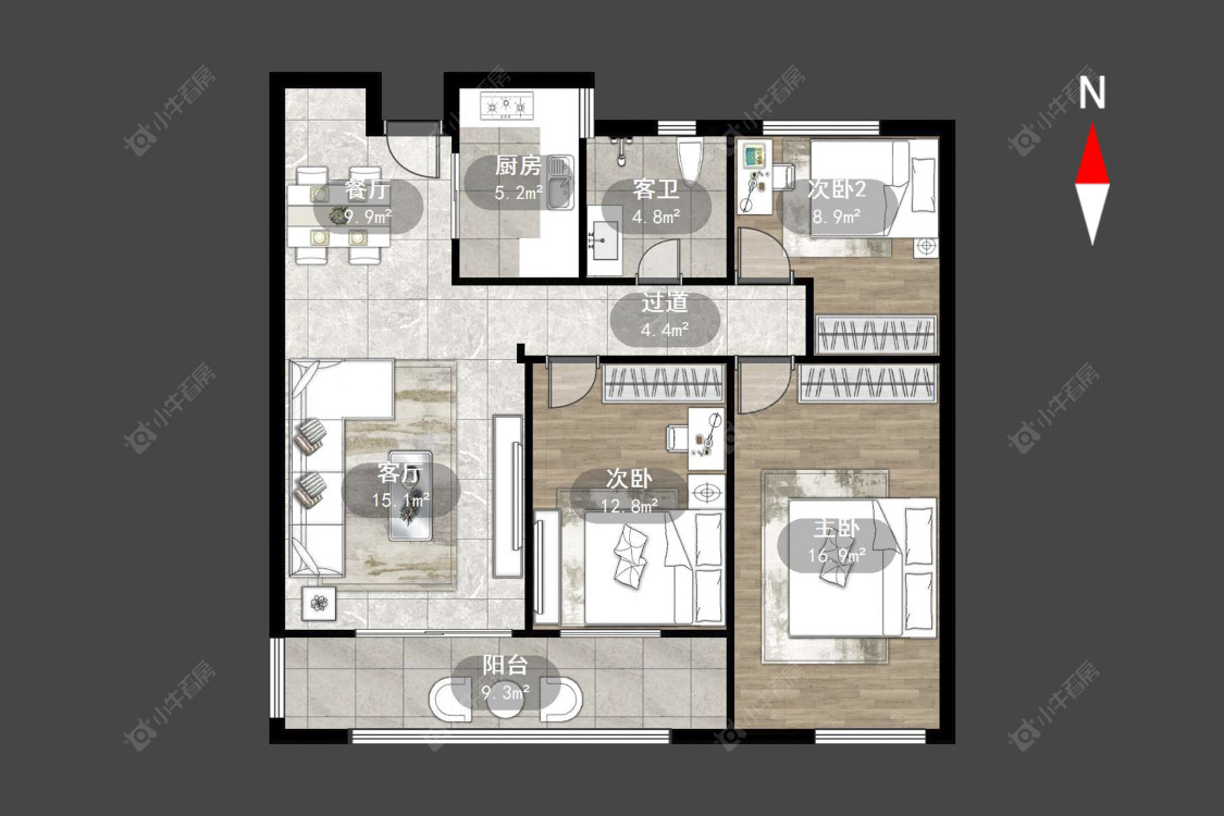 常州绿地香颂花园在售二手房源户型图_小牛看房