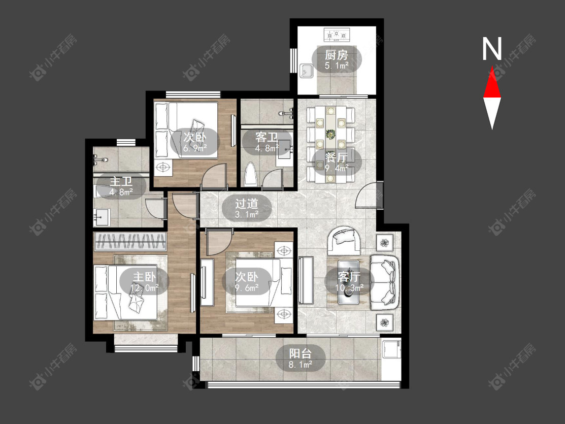 常州龙运天城在售二手房源户型图_小牛看房