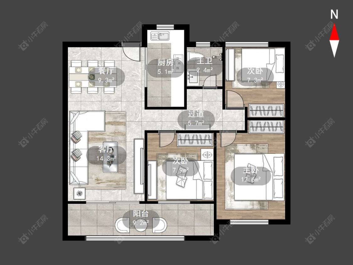 常州中南红玺台在售二手房源户型图_小牛看房