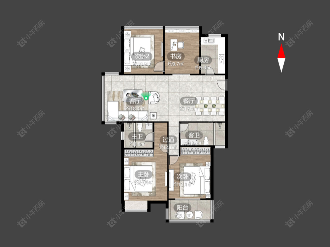 常州青山湾南区在售二手房源户型图_小牛看房