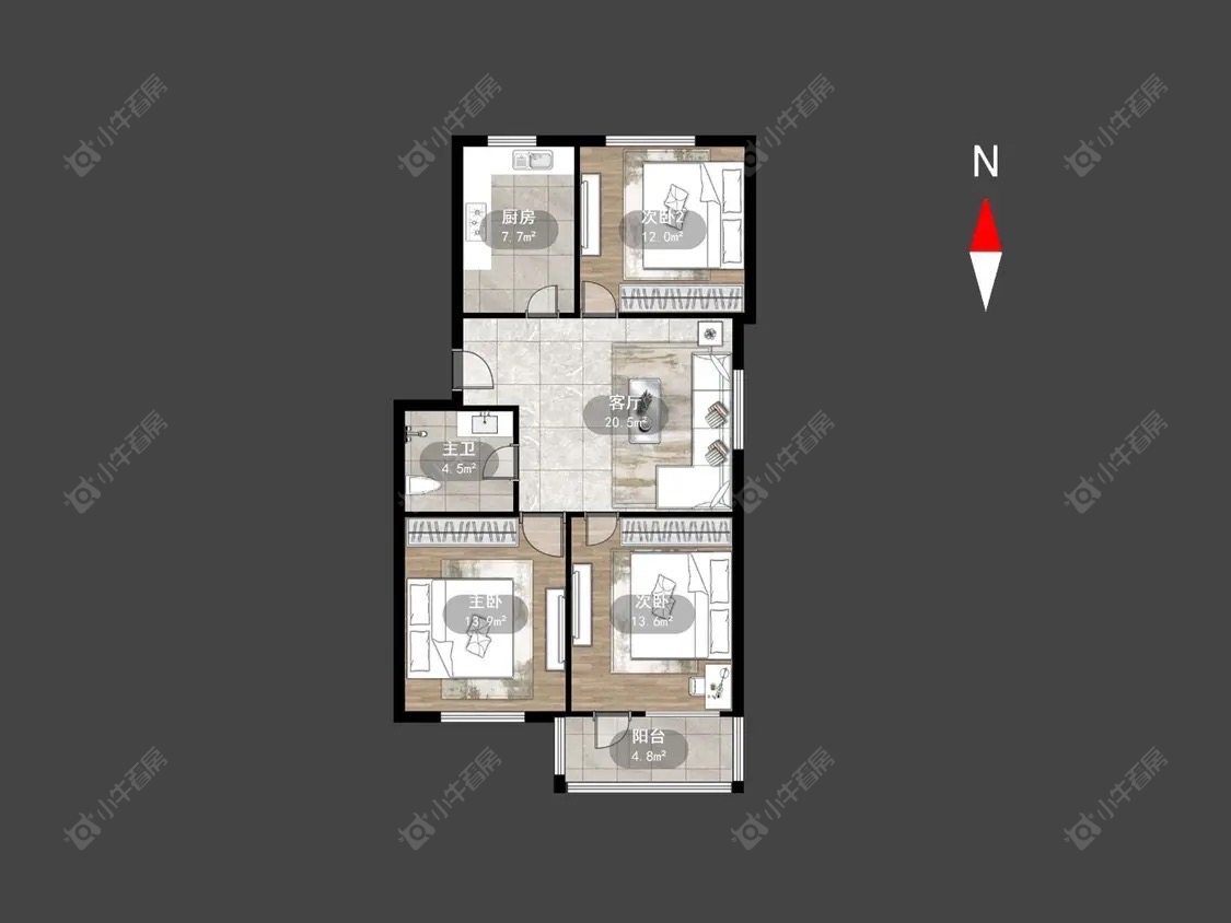 常州河海二村在租房源户型图_小牛看房