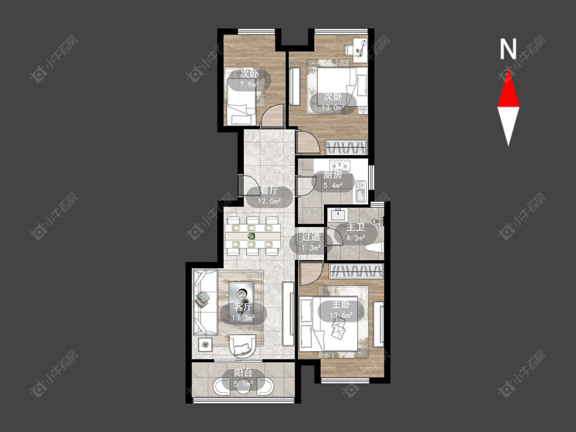 常州新城域一期在售二手房源户型图_小牛看房