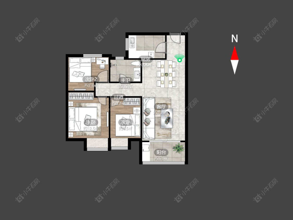 常州碧桂园华星·世纪学府在售二手房源户型图_小牛看房