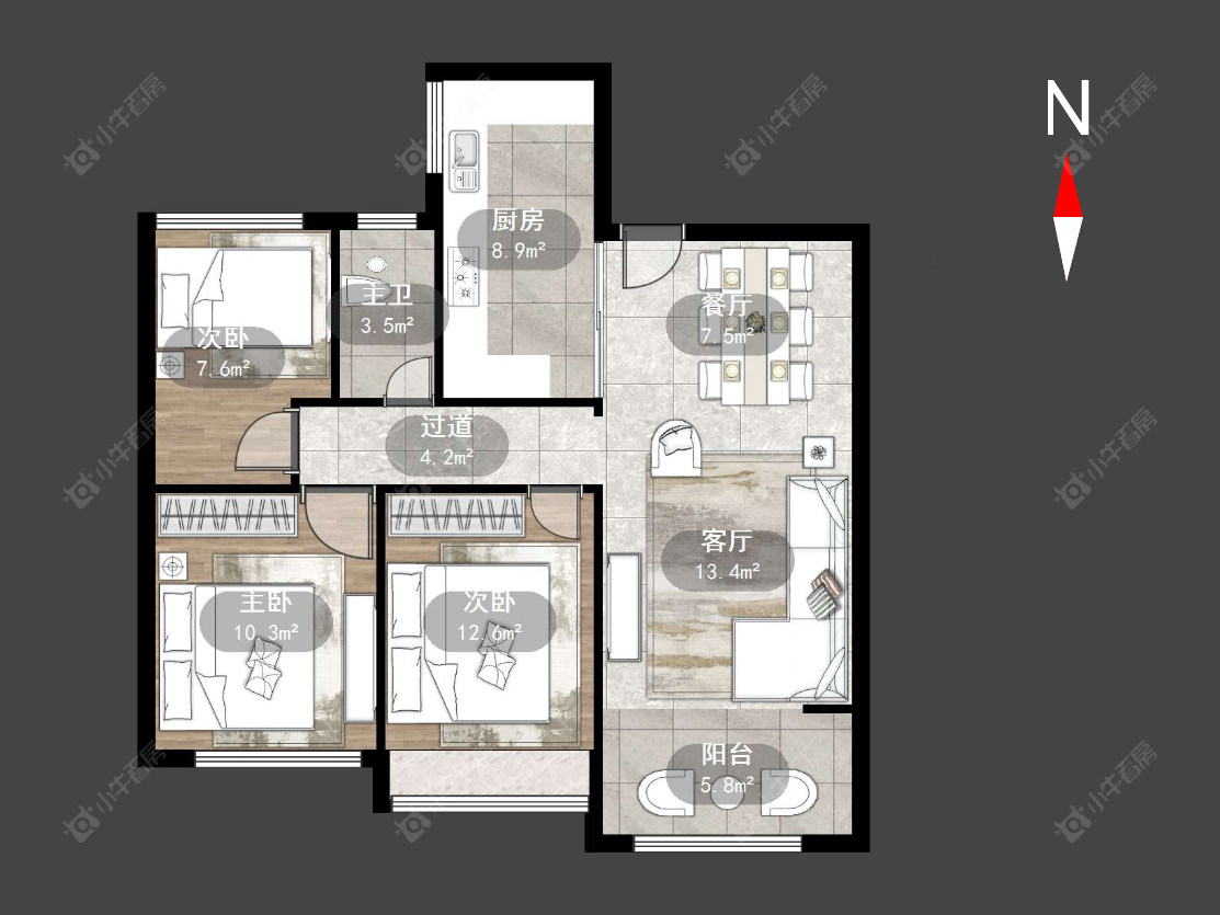 常州中海凤凰熙岸在售二手房源户型图_小牛看房