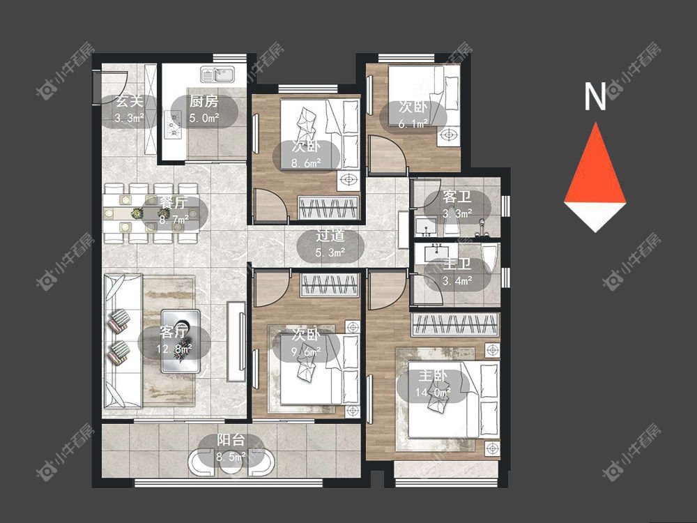 中梁金科启宸房源户型图 常州中梁金科启宸在租房源户型图_小牛看房